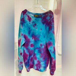 Aviator Nation Blue and Purple Tie-Dye Women's Top